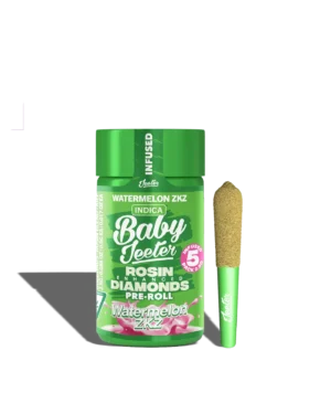 Live Rosin Enhanced Baby Jeeter Watermelon ZKZ Infused Preroll 5-pack